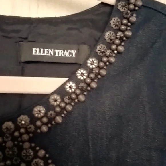 Ellen Tracy Elegant Black Sleeveless Dress Sz 14 - Picture 3 of 5